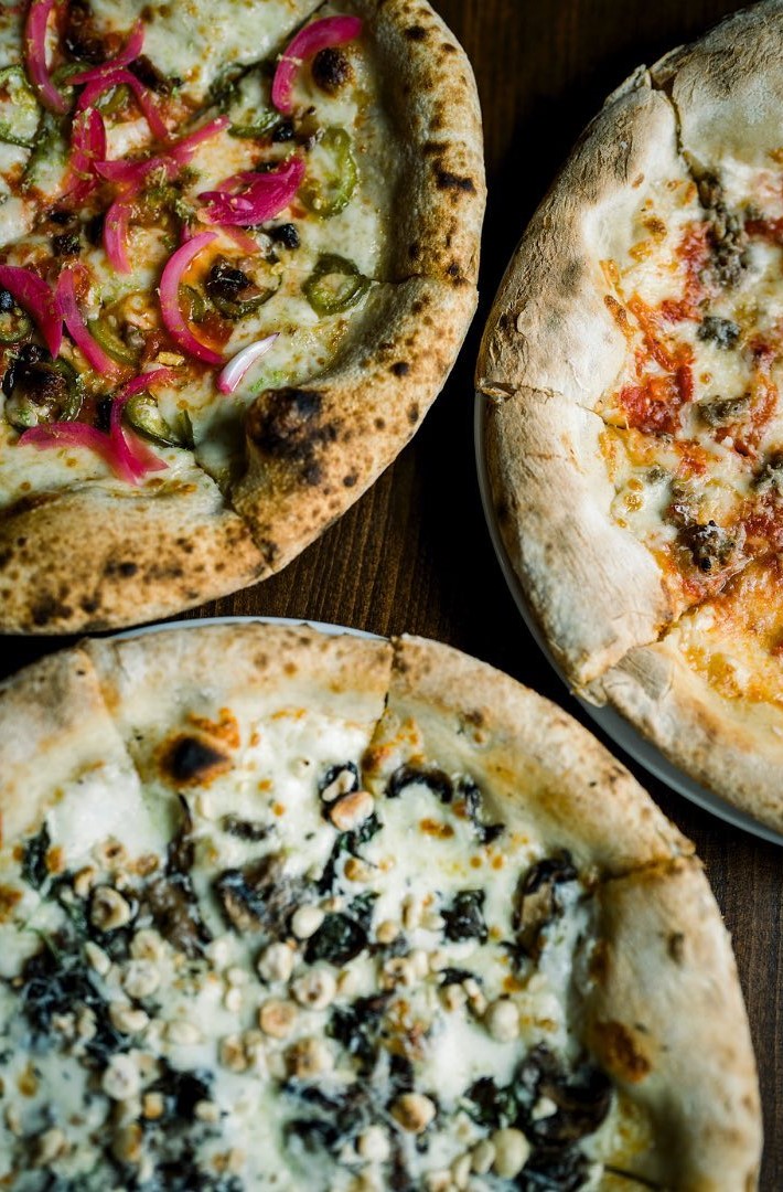 Two artisan pizzas at Tin Plate in Breckenridge